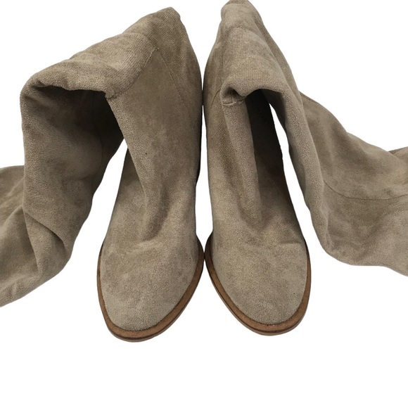 MI.IM Saint Slouch Knee Length Boots Suede Slip On Women’s Sz 9 Taupe - Picture 4 of 10
